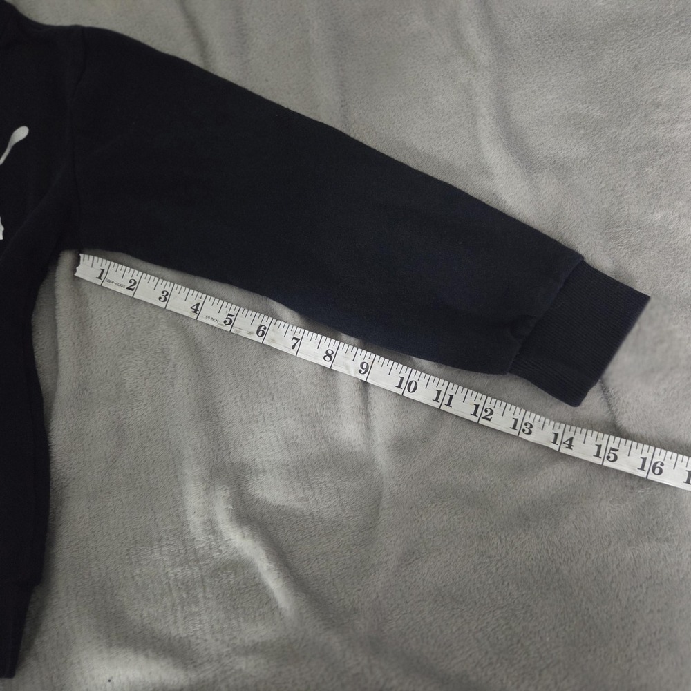 Puma Hoodie Kids 7-8 Years Black Logo Graphic Fleece Pullover Sweatshirt - Picture 6 of 7